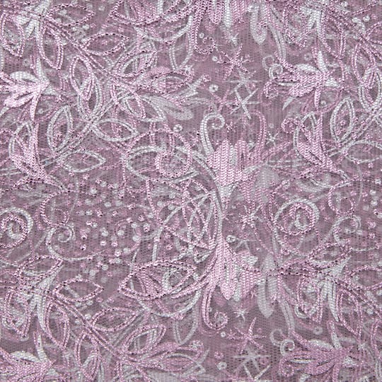 Light Pink Butterfly Mesh Polyester Fabric